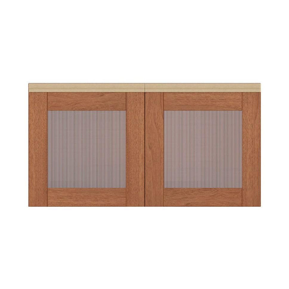 Modern Ripple Acrylic Duo DoorsWalnut