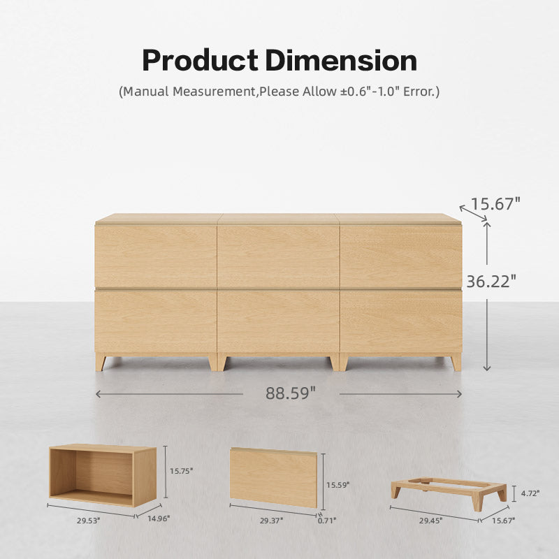 6 - Cube Sideboard with Legs | 88.59"L x 15.66"W x 51.97"H - Cozy Nest