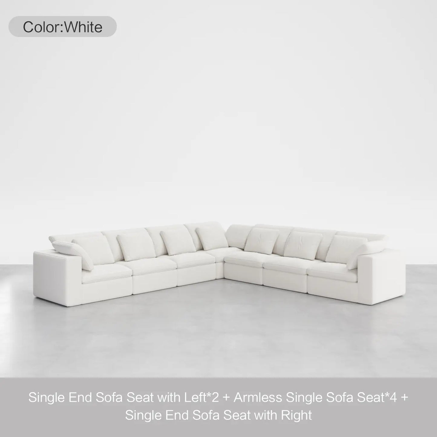 7 - Seater Sofa L - Shape with Dual Armrests - Cozy Nest