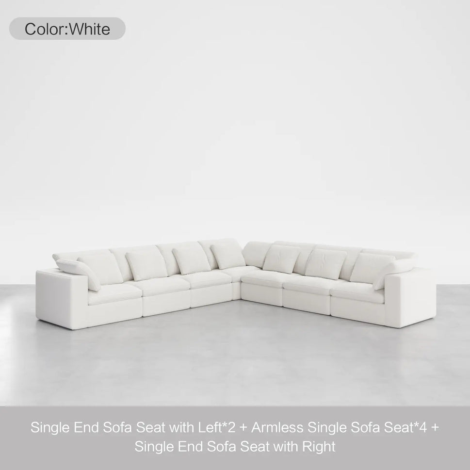 7-Seater Sofa L-Shape with Dual Armrests