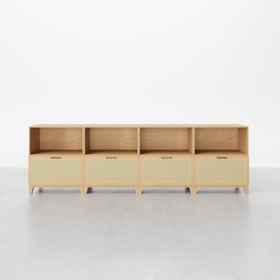 Classic 8 Cube Double-Row Media Console | 118.12"L x 15.66"W x 36.22"HCombination 2