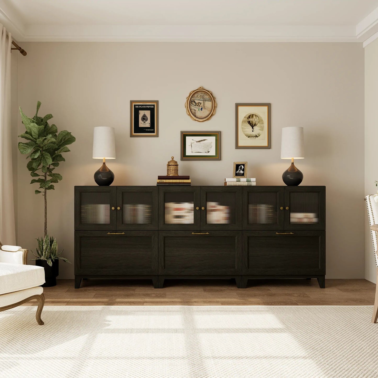 6 - Cube Sideboard with Legs | 88.59"L x 15.66"W x 51.97"H - Cozy Nest