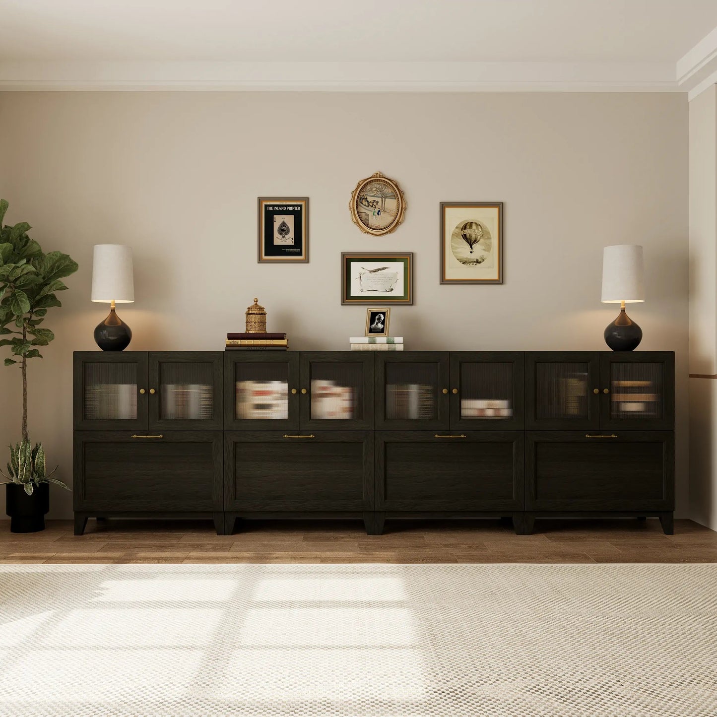 8 - Cube Double - Row Bookshelf with Legs | 118.12 "L x 15.66"W x 36.22"H - Cozy Nest