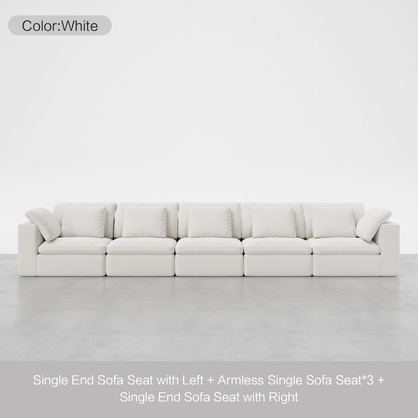 5 - Seater Sofa with Full Backrests - Cozy Nest