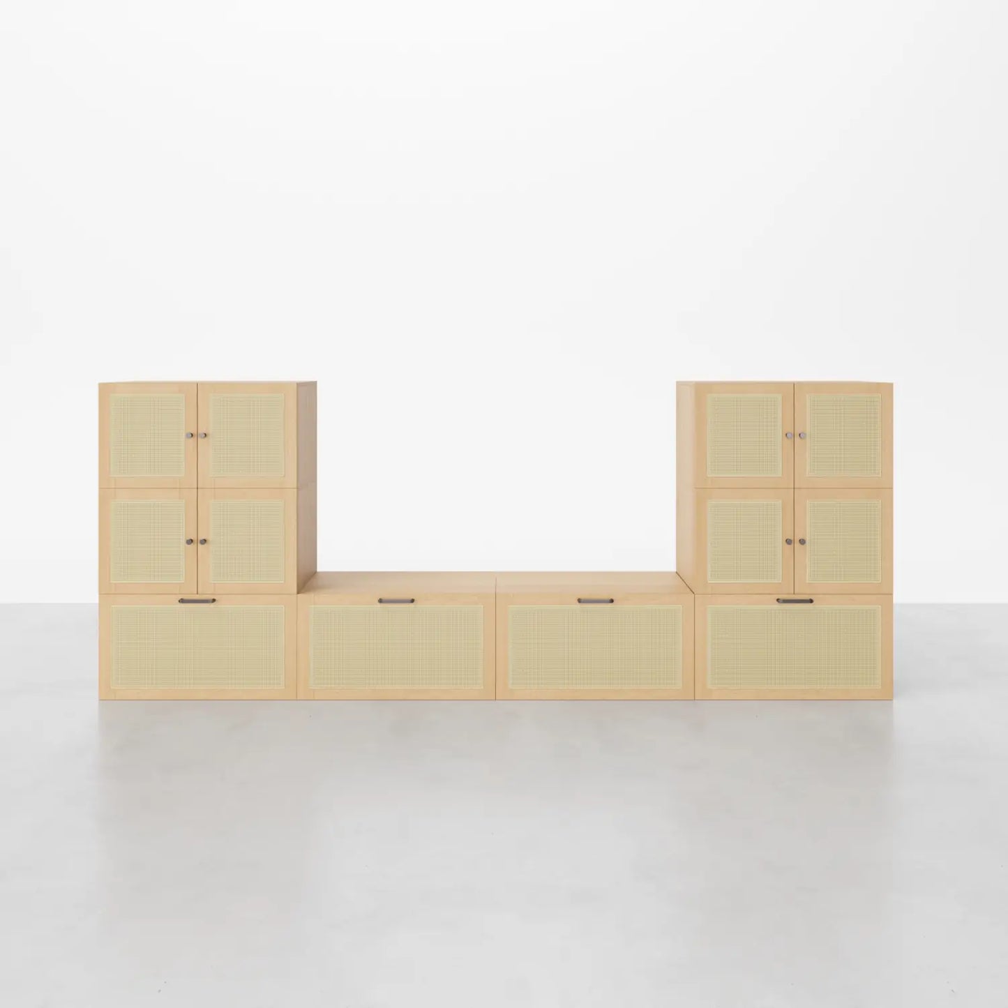 1.Classic Black 8 Cube Corner - Fit U - Shaped Console | 118.11"L 44.88"H - Cozy Nest