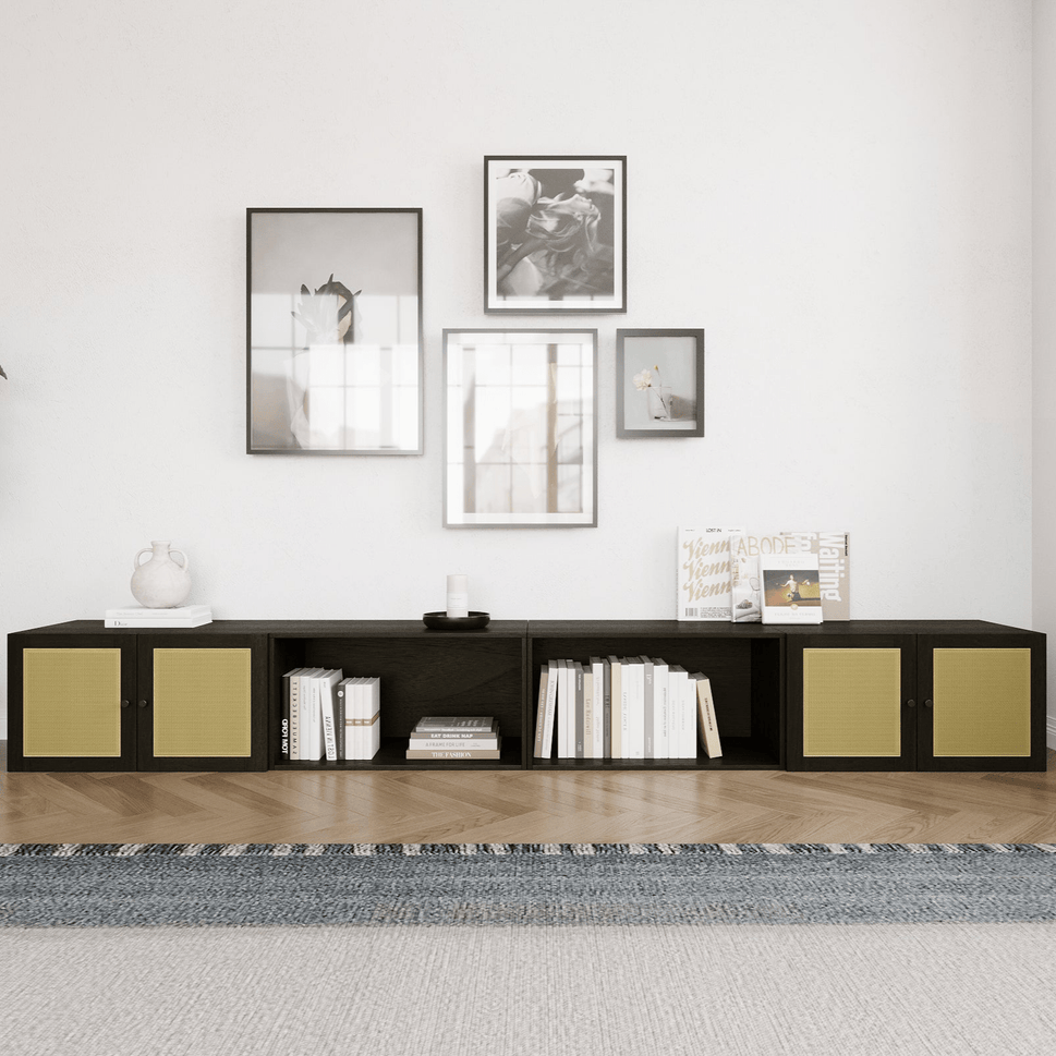 Nordic  4-Cube Wide Media Console | 118.12"L x 15.66"W x 15.75"HCombination 3