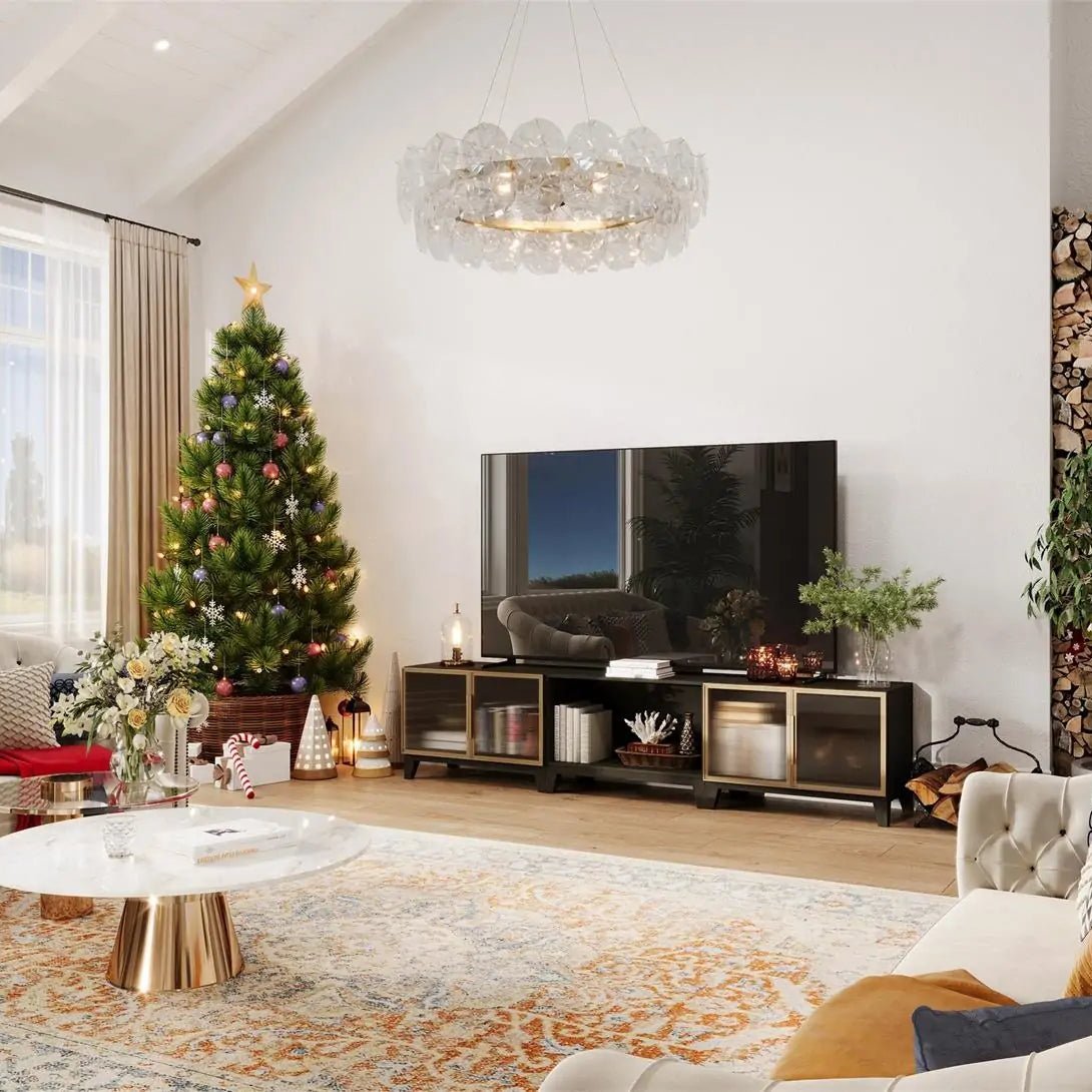 3 - Cube TV & Media Console with Legs | 88.59"L x 15.67"W x 20.47"H - Cozy Nest