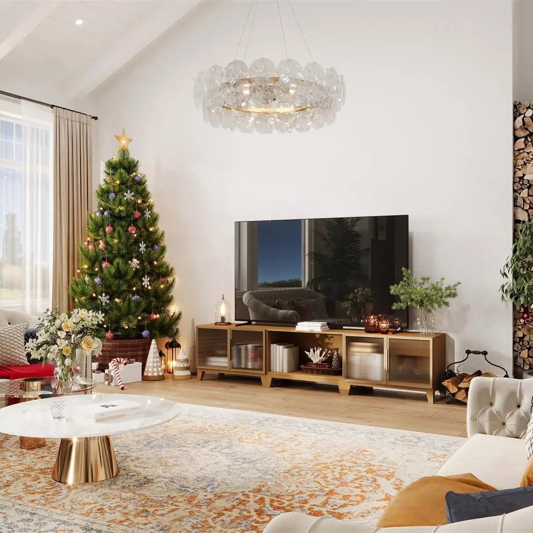 3 - Cube TV & Media Console with Legs | 88.59"L x 15.67"W x 20.47"H - Cozy Nest