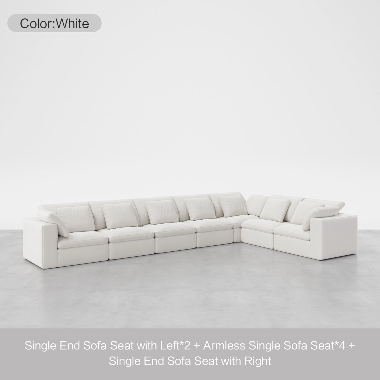 7 - Seater Sofa Extended L - Shape - Cozy Nest