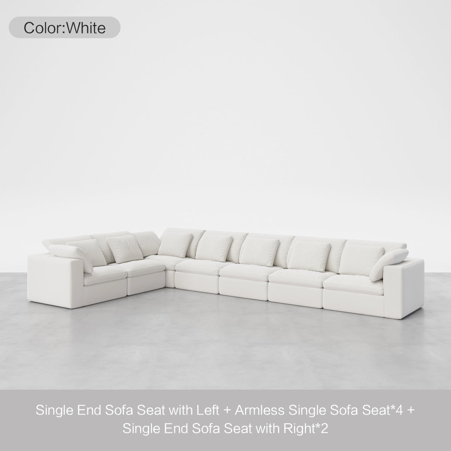 7 - Seater Sofa Extended L - Shape - Cozy Nest