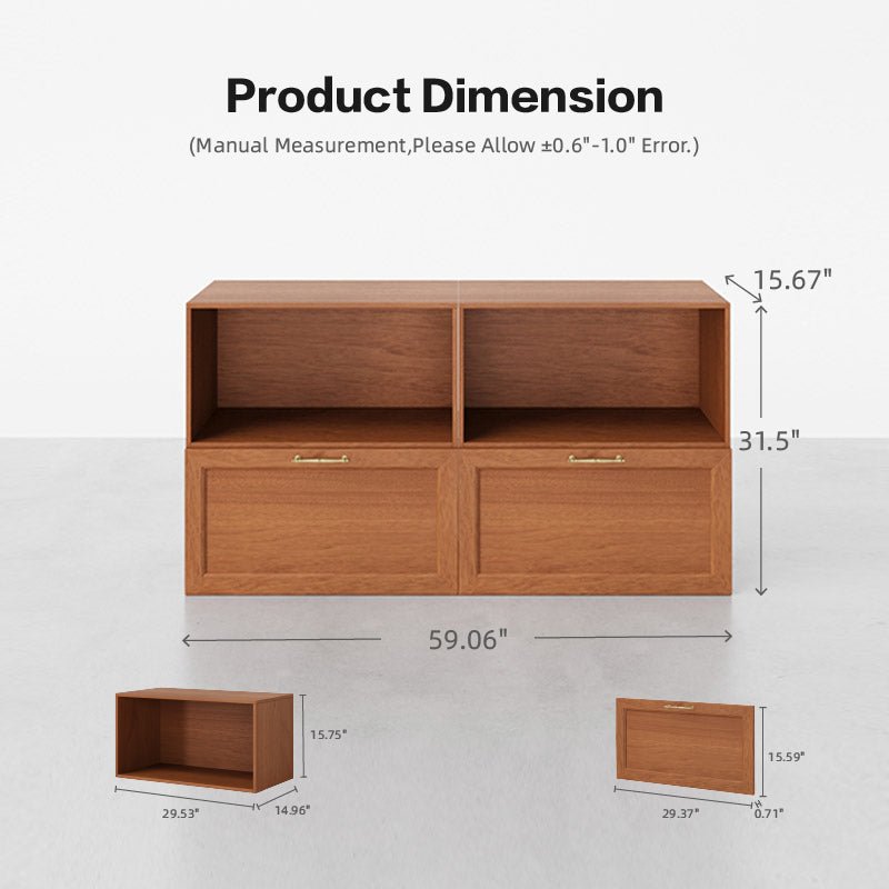 4 - Cube 2×2 Shoe Cabinet | 59.06"L x 15.67"W x 31.5"H - Cozy Nest