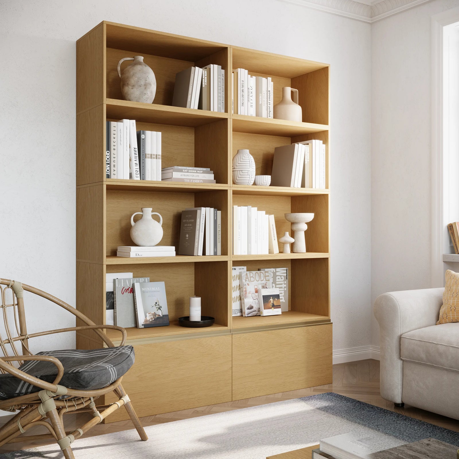 10-Cube Double-Column Bookshelf | 59.06 "L x 15.66"W x 78.75"H