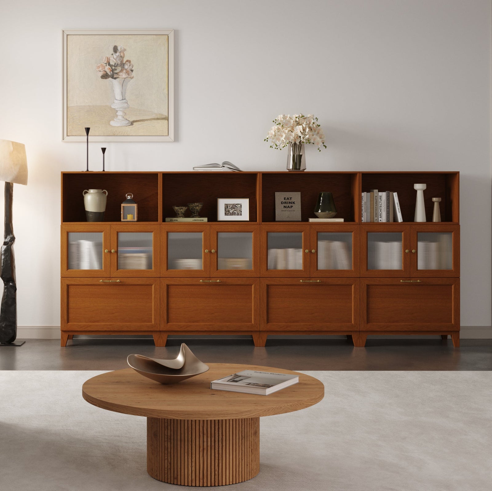 12-Cube 4×3 Sideboard with Legs | 118.12"L x 15.66"W x 51.97"H