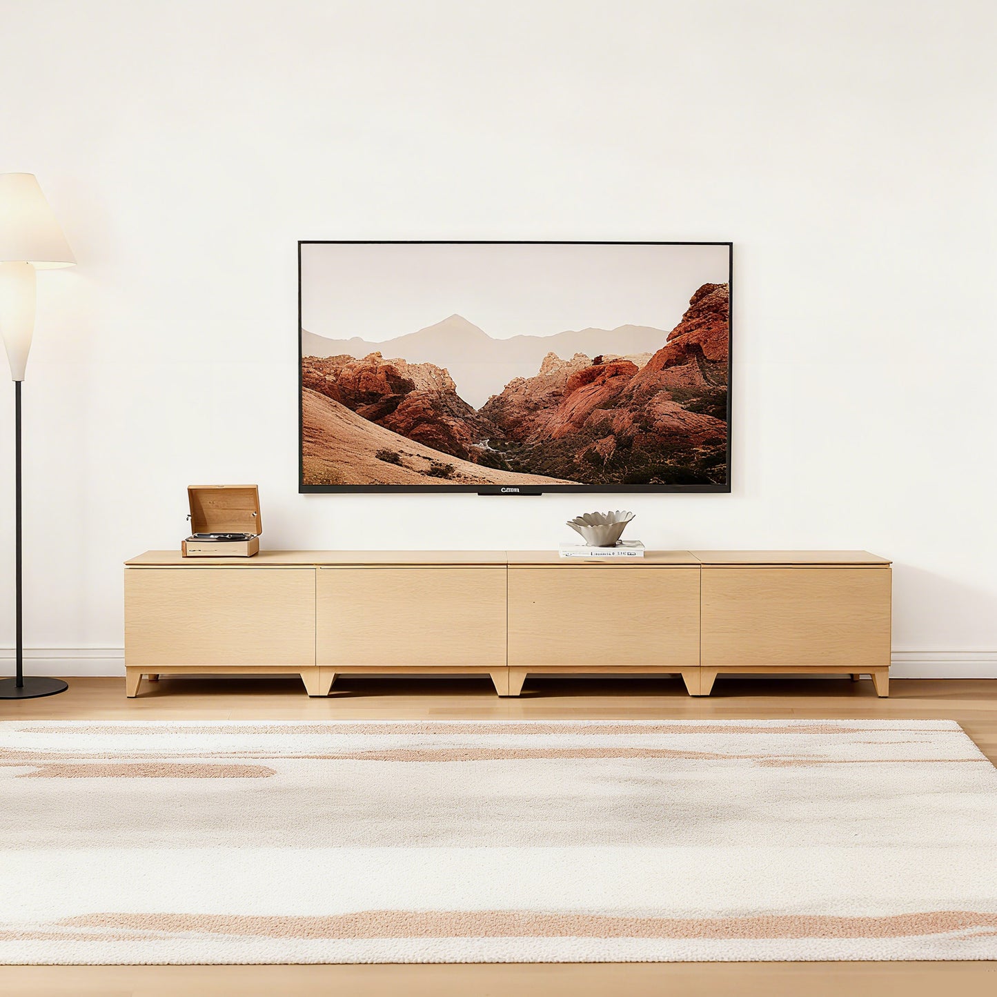 4 - Cube Low Wide Media Console | 118.12"L x 15.66"W x 20.47"H - Cozy Nest