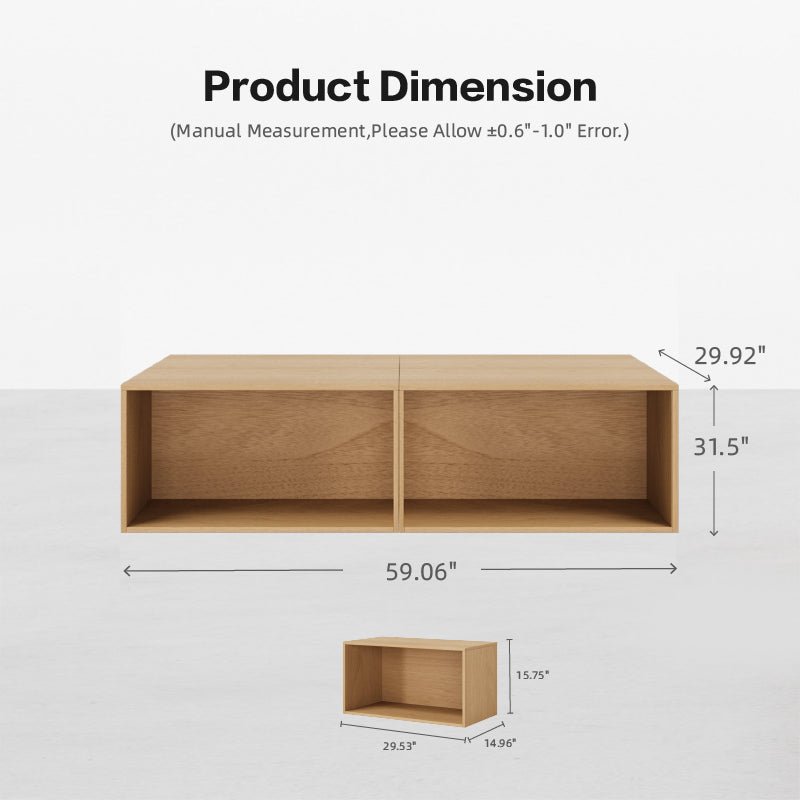 Natural 4-Cube Coffee Table + 3-Seat Sofa Bundle