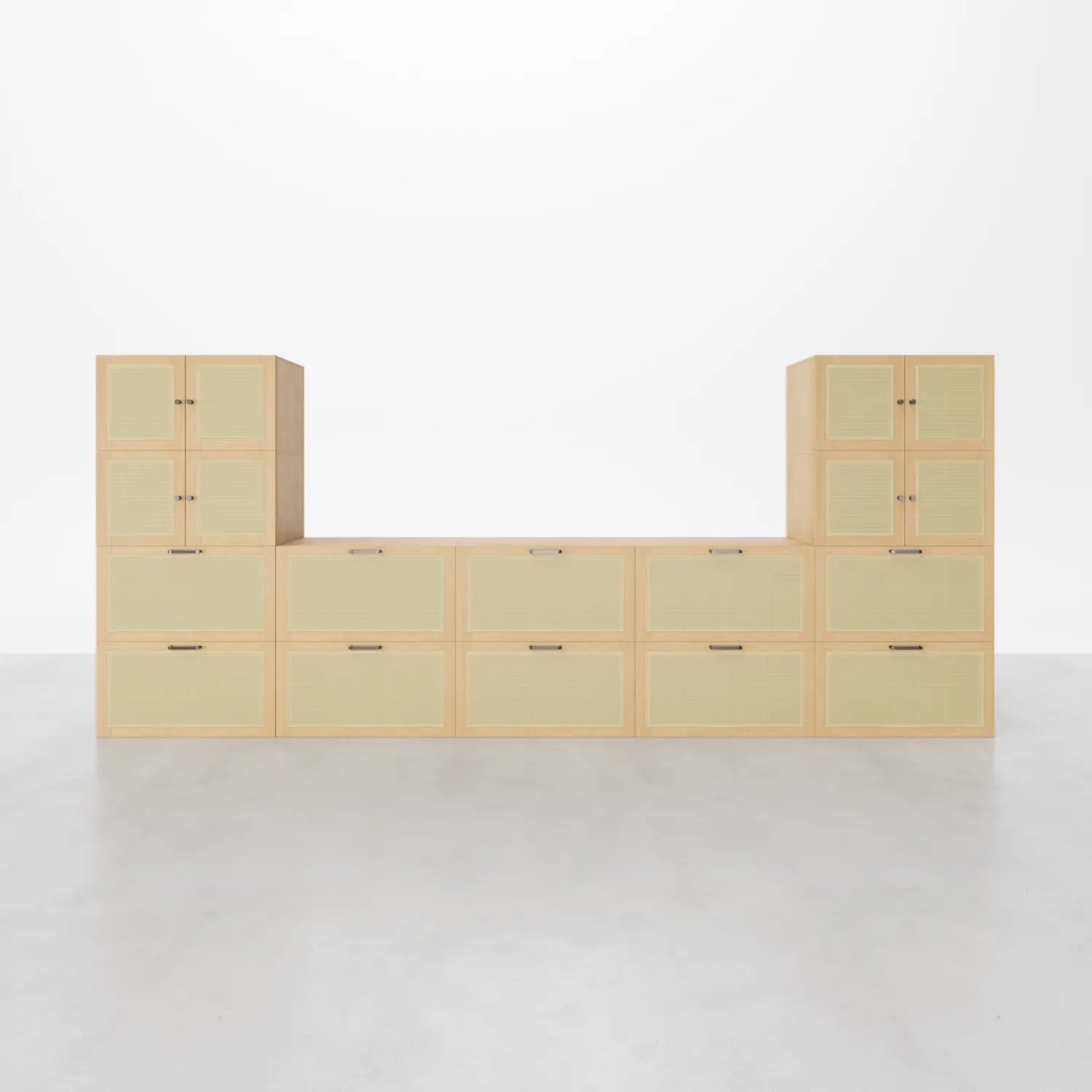 14 - Cube U - Shaped TV & Media Console | 147.65"L x 15.66"W x 63"H - Cozy Nest