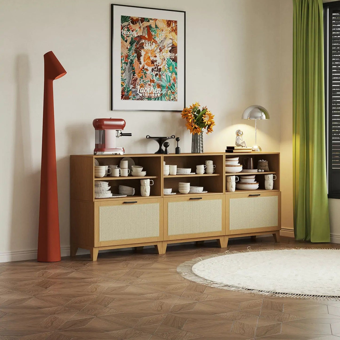 6 - Cube 2×3 Sideboard with Legs | 88.59"L x 15.67"W x 36.22"H - Cozy Nest
