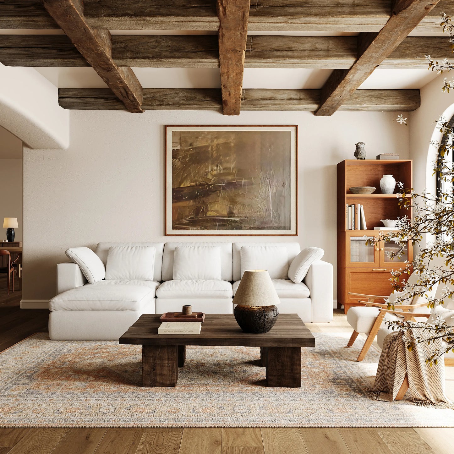 4 - Seater Sofa with Ottoman Extension - Cozy Nest