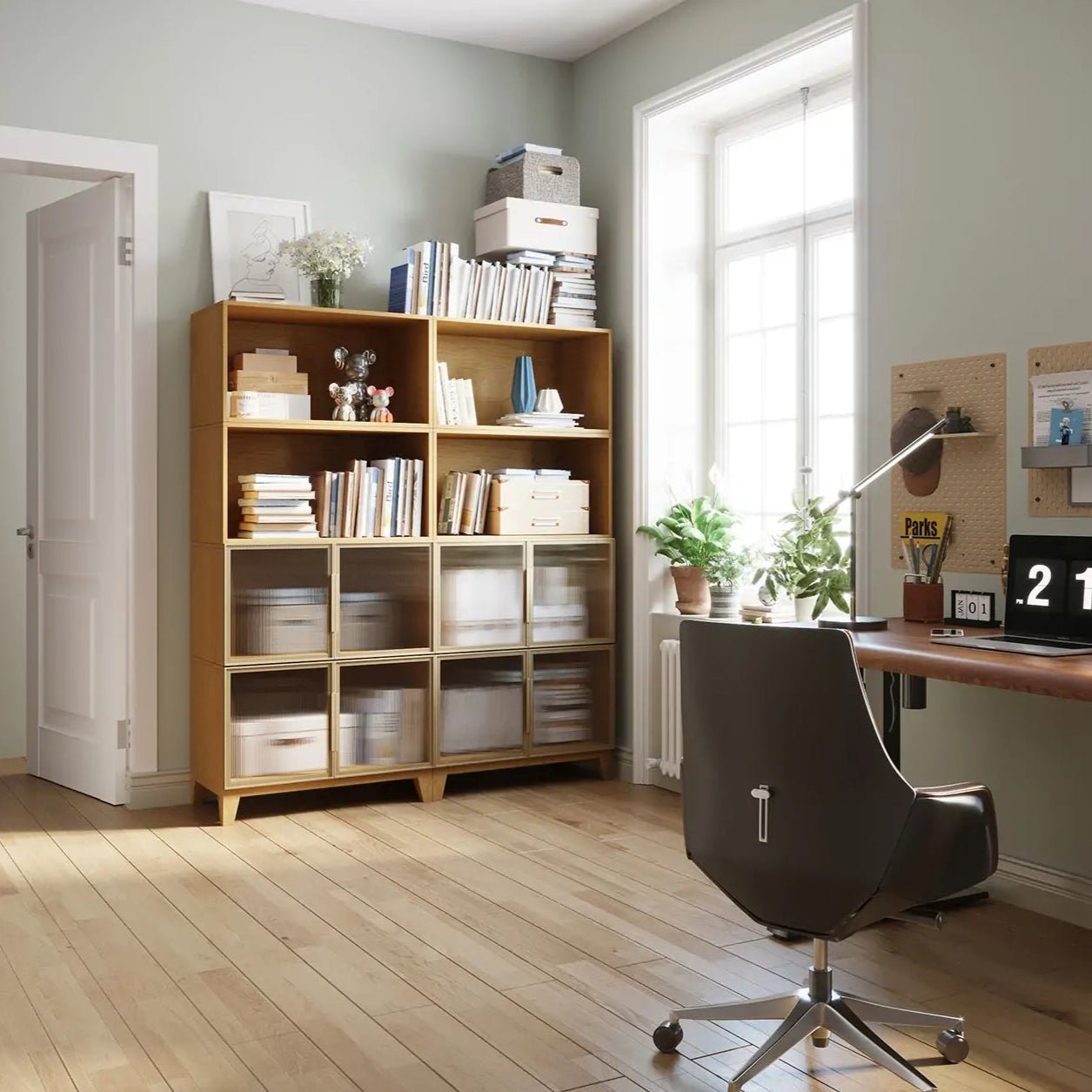 8 Cube Tower Library Bookshelf | 59.06"L x 15.66"W x 67.72"H - Cozy Nest