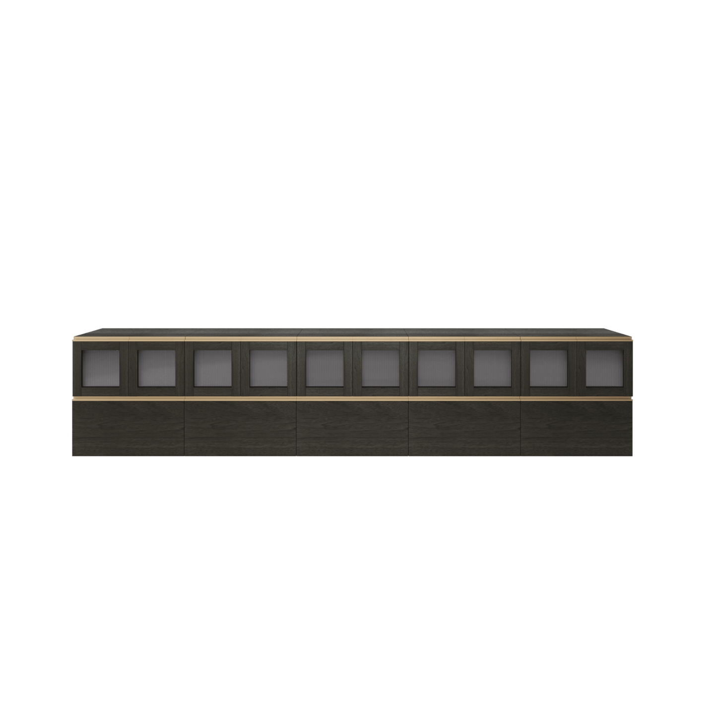 Wooden Media Stand 147.64"L 29.92"H | Black - Cozy Nest