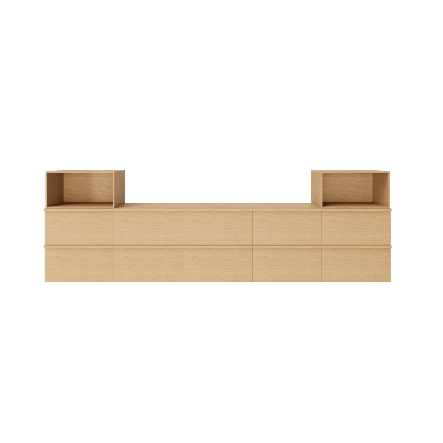 Wooden Media Stand 147.64"L 44.88"H | Natural - Cozy Nest
