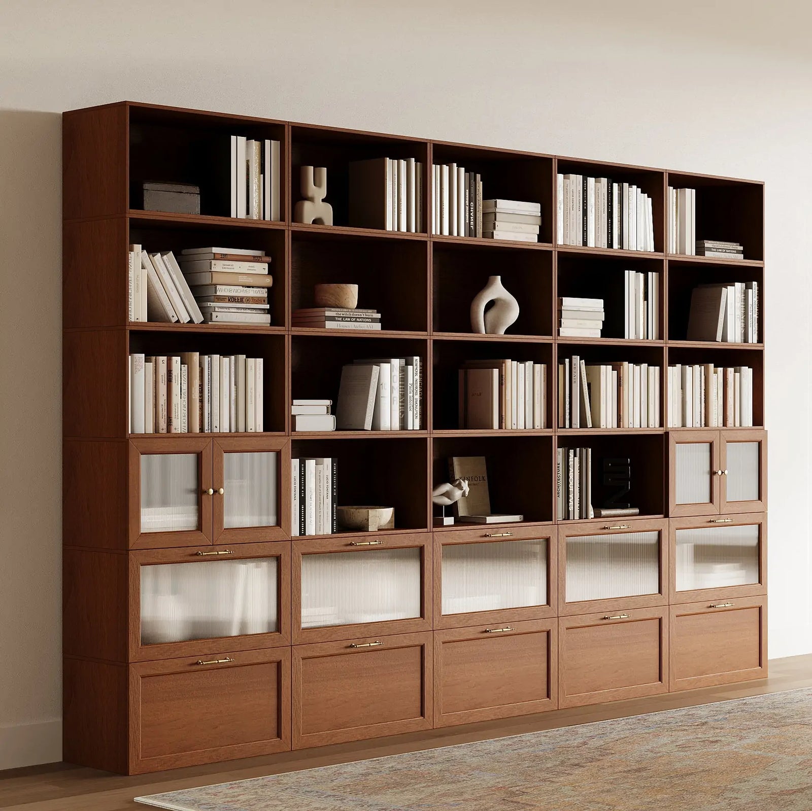 30-Cube 5×6 Bookshelf | 147.65"L x 15.67"W x 94.5"H