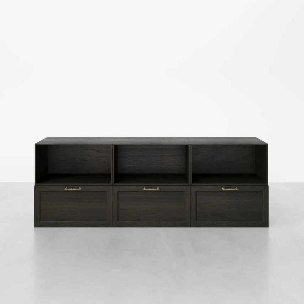Classic Walnut 6-Cube Double-Row sideboard |  88.59"L x 15.66"W x 31.5"HCombination 3