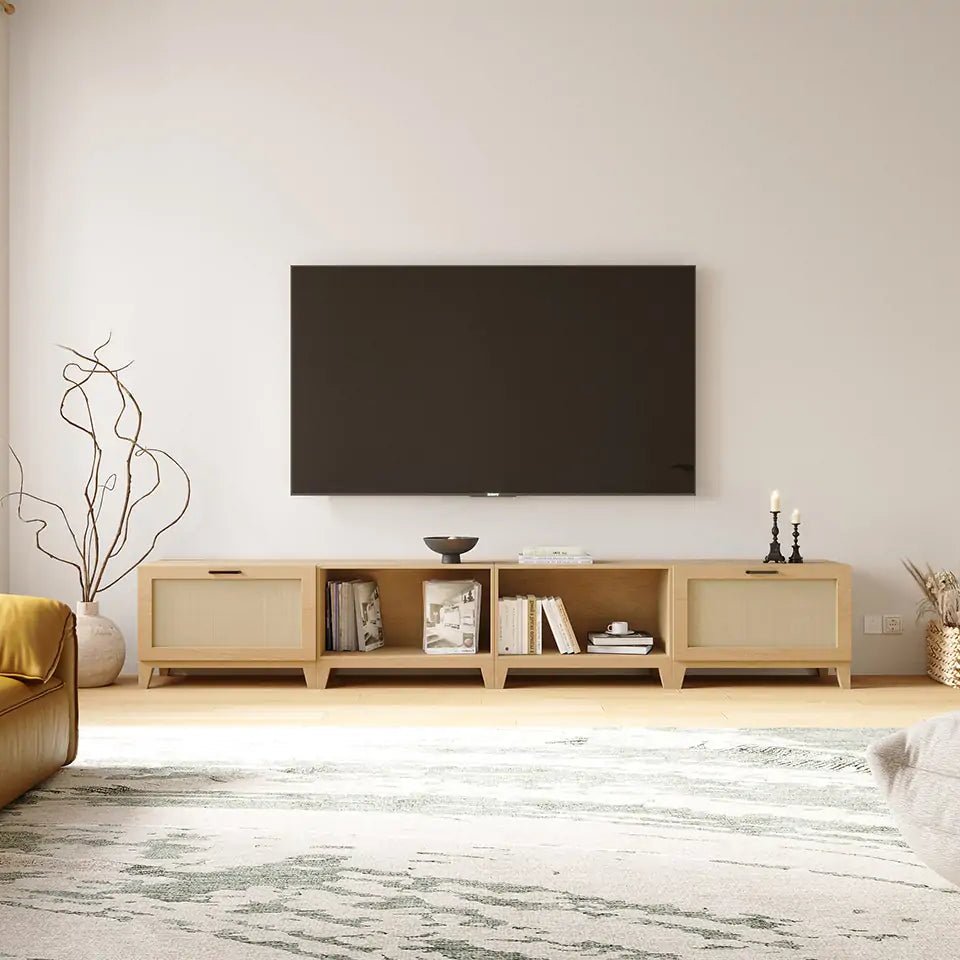 4 - Cube Wide TV Console / Media Cabinet | 118.12"L x 15.66"W x 20.47"H - Cozy Nest