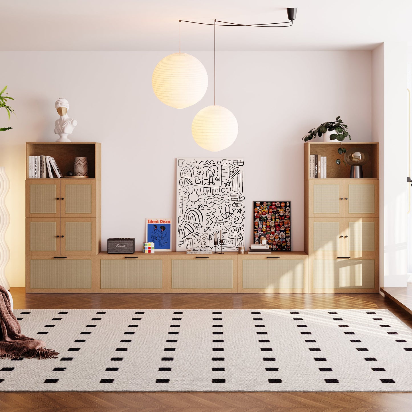 11 - Cube U - Shaped TV & Media Console | 147.65"L x 15.66"W x 63"H - Cozy Nest