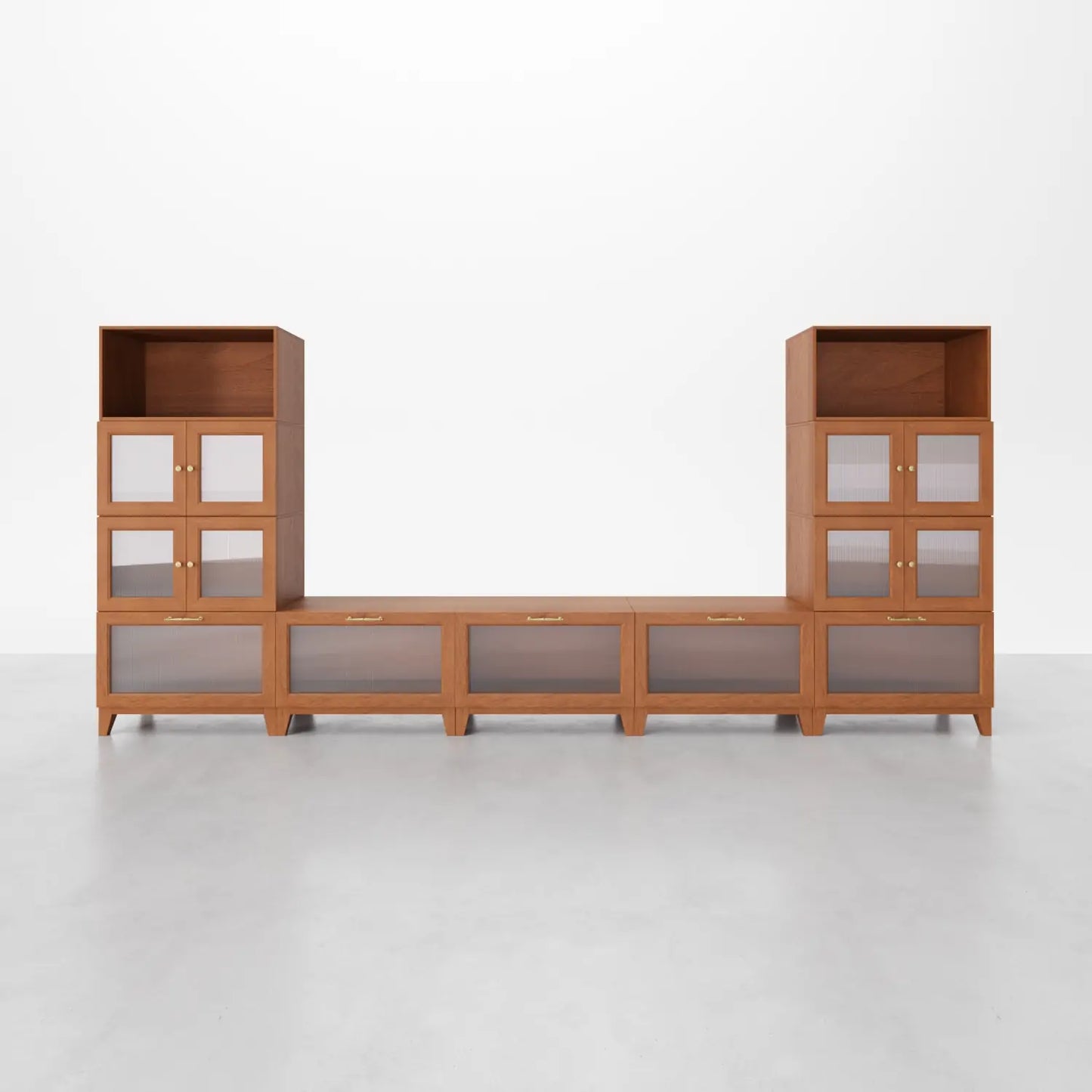 11 - Cube U - Shaped TV & Media Console With Legs | 147.65"L x 15.66"W x 67.72"H - Cozy Nest