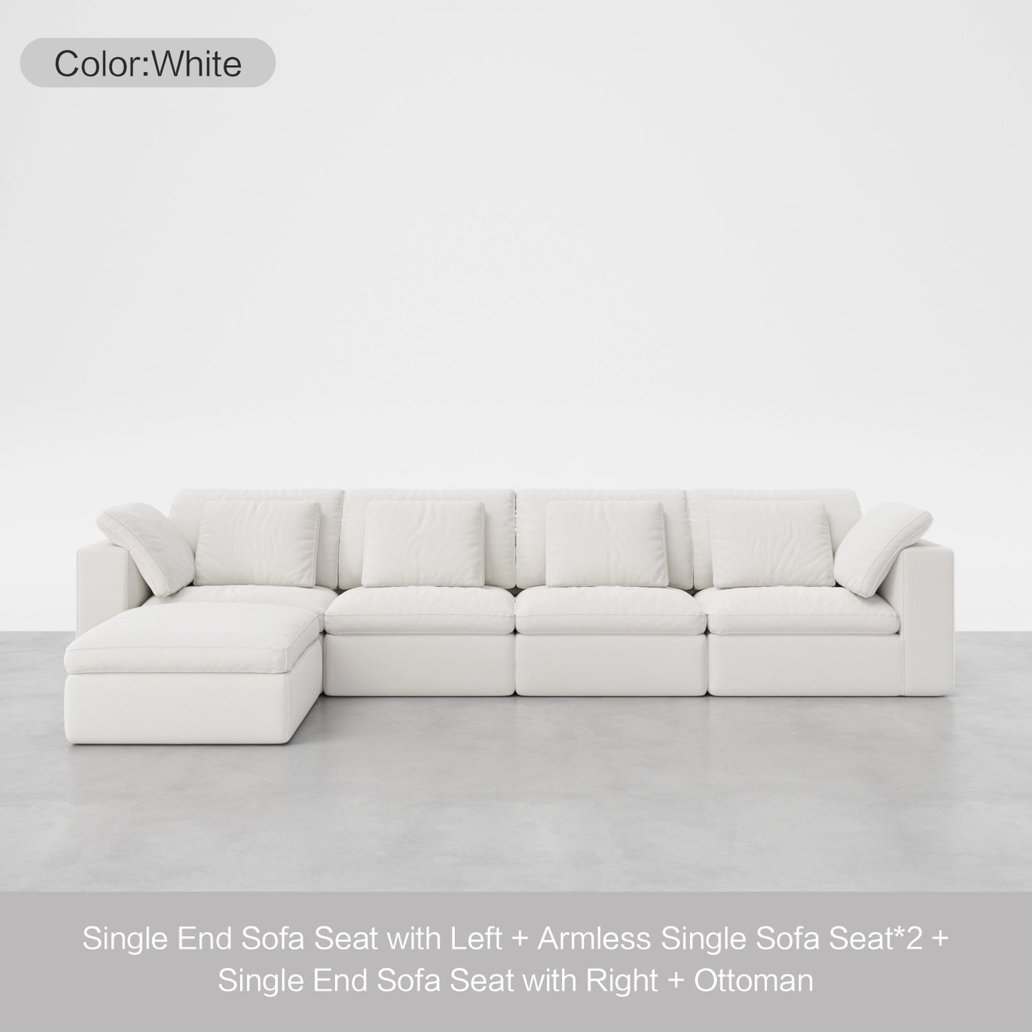 5 - Seater Sofa with Ottoman Extension - Cozy Nest